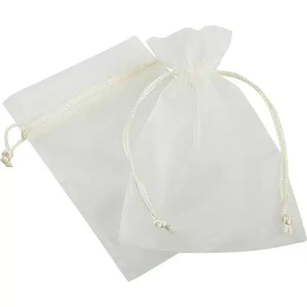Πουγκί Οργάτζα 8cm x 10cm Εκρού 10 Pack