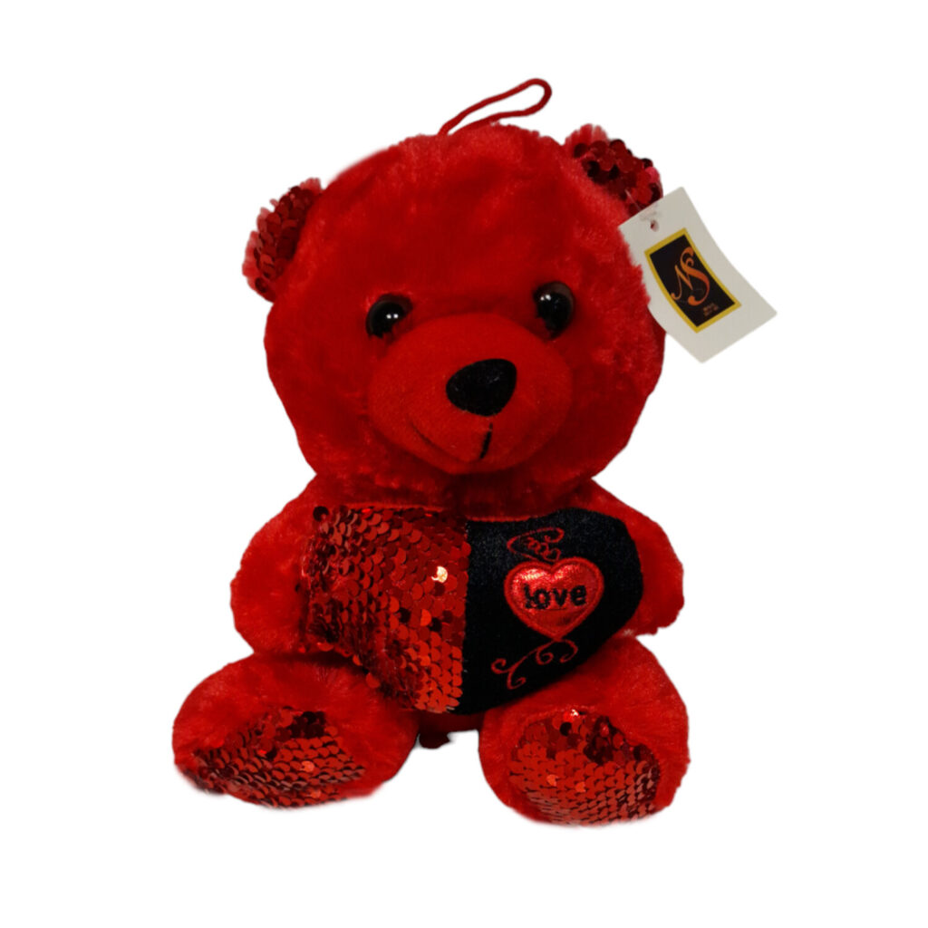 Αρκουδάκι Λούτρινο Κόκκινο με καρδιά 20cm