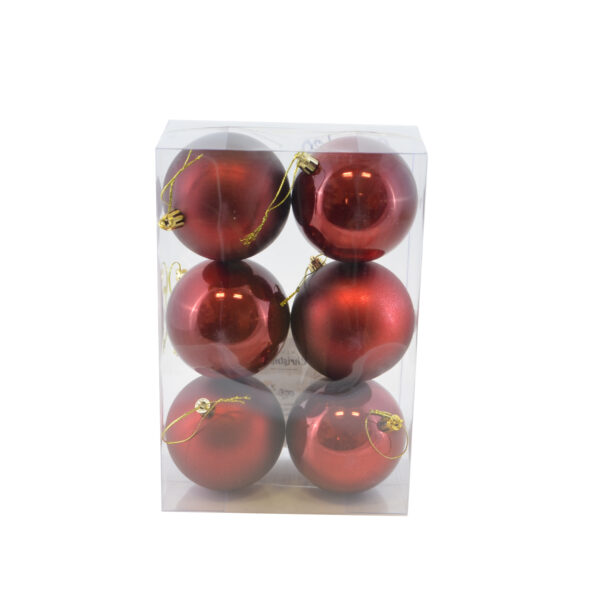 Χριστουγεννιάτικες Μπάλες 8cm 6 Pack