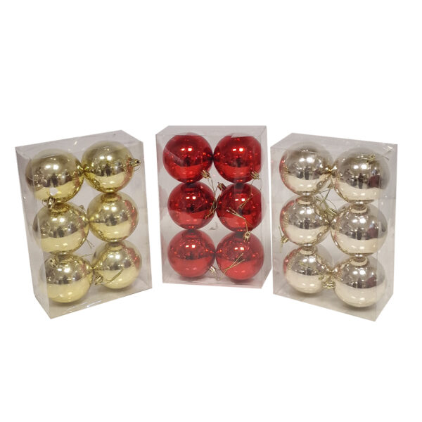 Χριστουγεννιάτικες Μπάλες Μονόχρωμες 8cm 6 Pack