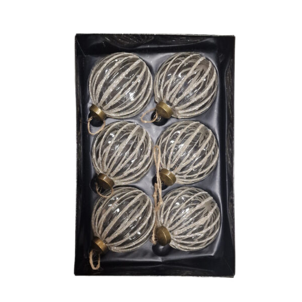 Γυάλινες Χριστουγεννιάτικες Μπάλες 8cm 6 Pack