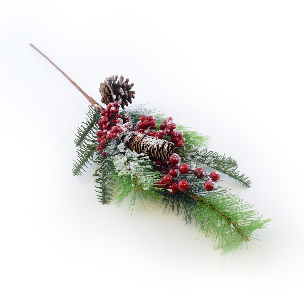 Κλαδί Χιονισμένο με Berries 65cm