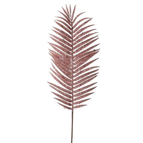 Ροζ glitter κλαδί φοίνικα 70cm