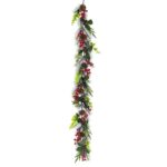 Γιρλάντα με κόκκινα Berries και κουκουνάρια 180cm