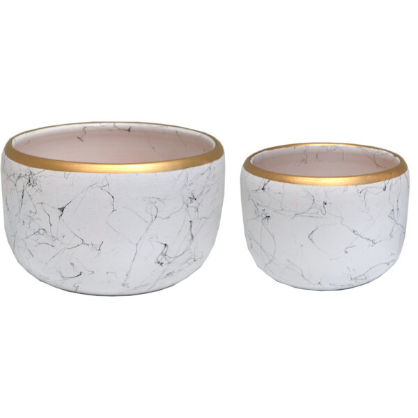 Κεραμικό Set 2 Λευκό Marble