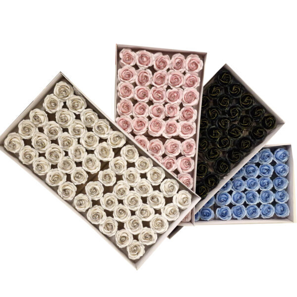 Τριαντάφυλλα Soap Flowers με ρίγα 50 Pack