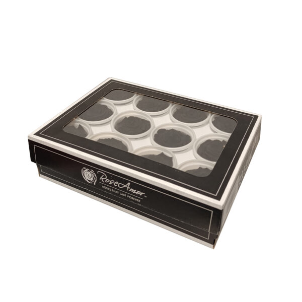 Τριαντάφυλλα Forever Roses Μαύρα Warmi 12 box