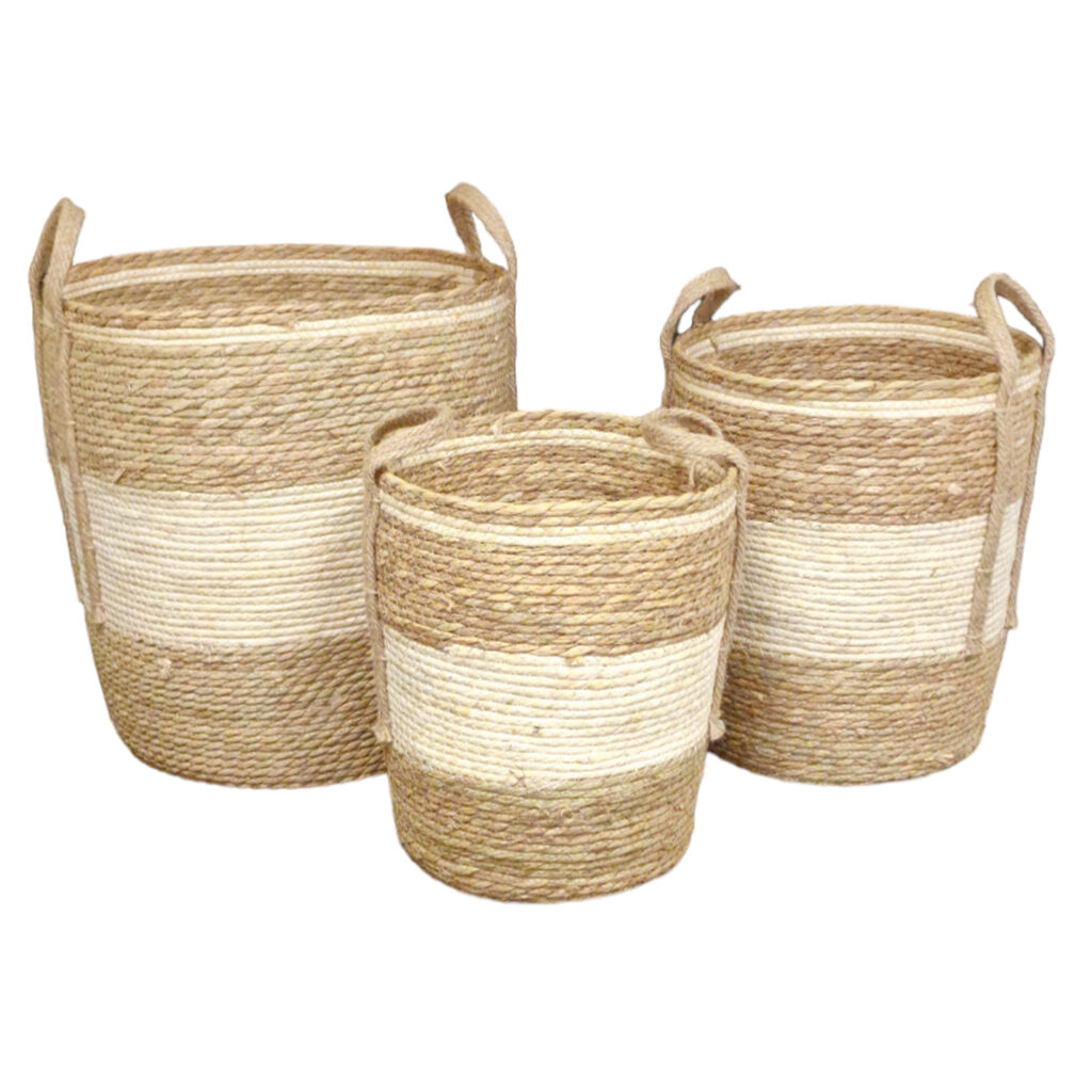 Καλάθια Boho δίχρωμα Set 3