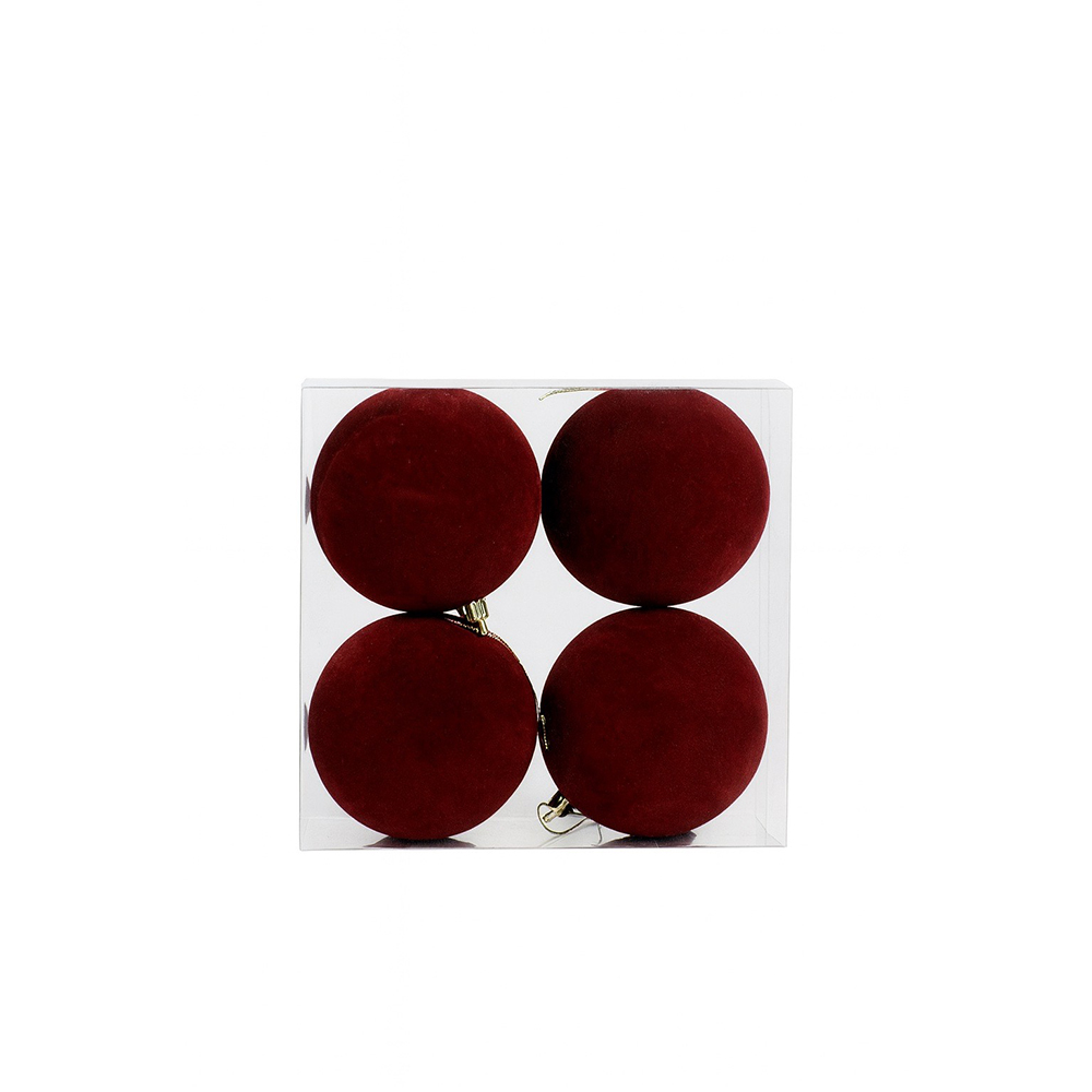 Μπάλες Βελούδινες Μπορντώ Set 4 Μπάλες Βελούδινες Μπορντώ Set 4