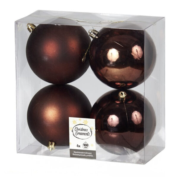 Πλαστική Μπάλα Καφέ 10cm Set 4