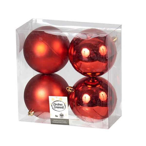 Πλαστική Μπάλα Κόκκινη 10cm Set 4