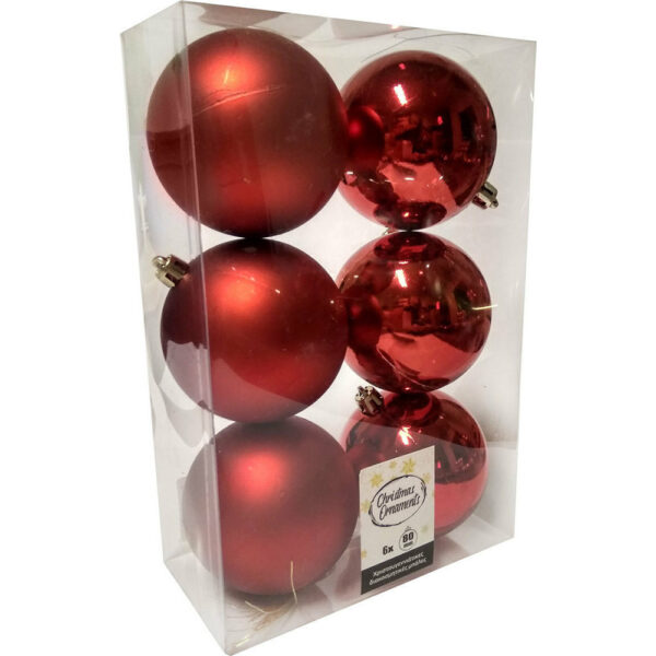 Πλαστική Μπάλα Κόκκινη 8cm Set 6