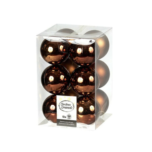 Πλαστική Μπάλα Χάλκινη 6cm Set 12