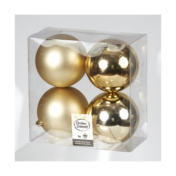 Πλαστική Μπάλα Χρυσή 10cm Set 4