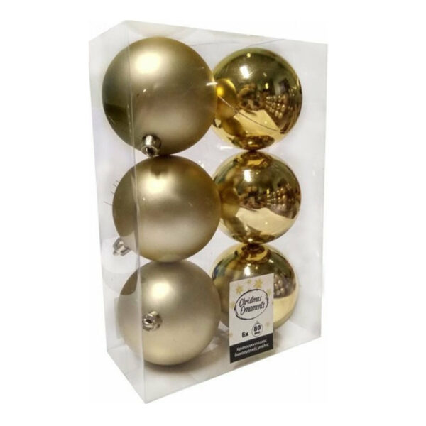 Πλαστική Μπάλα Χρυσή 8cm Set 6
