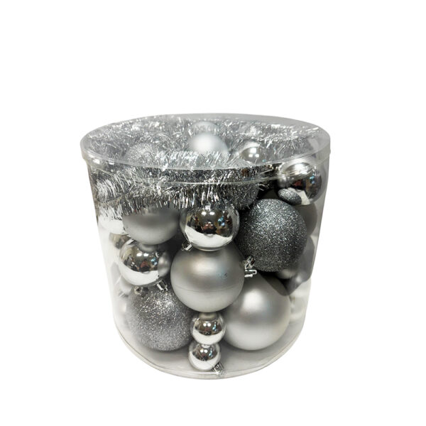 Χριστουγεννιάτικες διακοσμητικές μπάλες Σετ Mix 54 μπάλες + 1 γιρλάντα