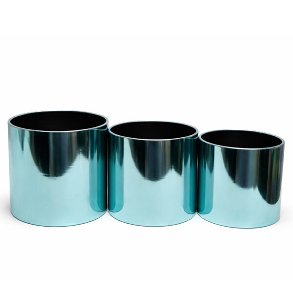 Κουτιά Μεταλλιζέ Καθρέφτης Μπλε Set 3