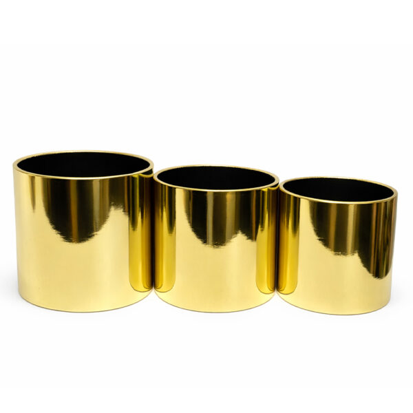 Κουτιά Μεταλλιζέ Καθρέφτης Χρυσό Set 3