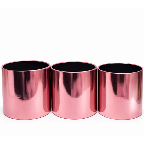 Κουτιά Μεταλλιζέ Καθρέφτης Ροζ Set 3