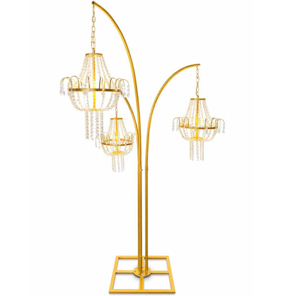 Τριπλός Χρυσός Πολυέλαιος με Βάση