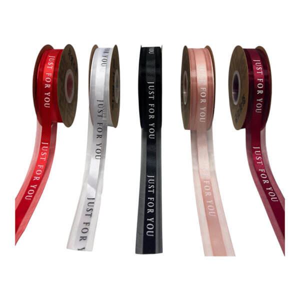 Κορδέλα Σατέν με τελείωμα Οργάτζα Just For You 2.5cm x 45m