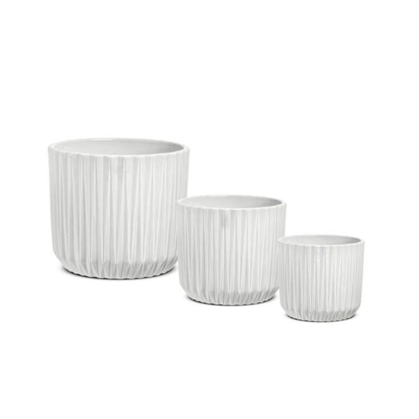 Κεραμικό Κασπώ με ρίγες Λευκό Σετ 3