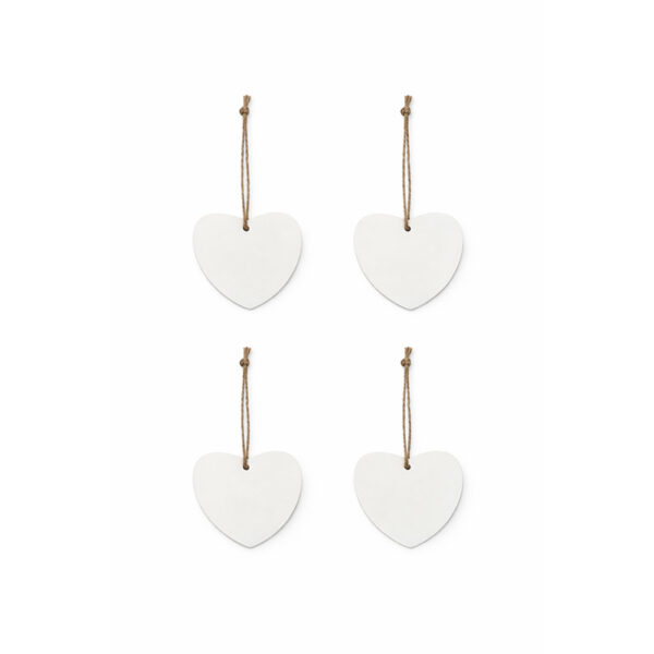Καρδιά Ξύλινη Λευκή 10 Pack